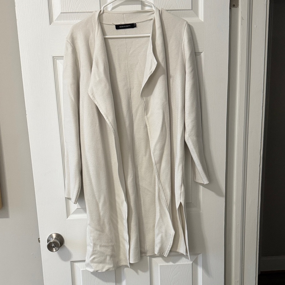 Chic Cream Open-Front Cardigan